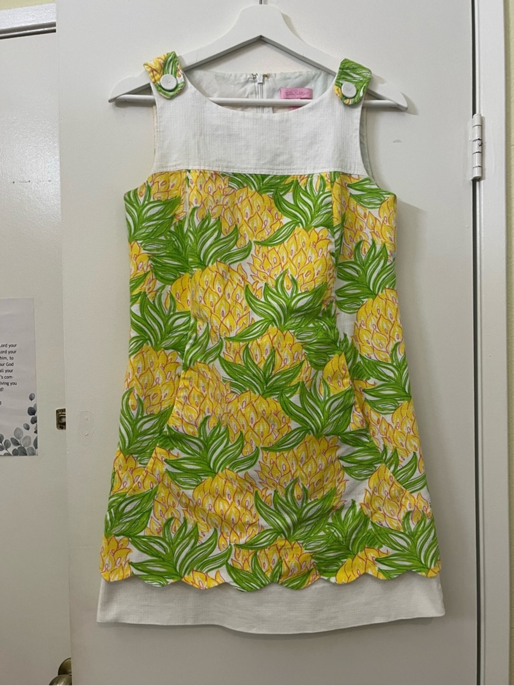 Lilly Pulitzer "Going Bananas" Scalloped Shift Dress - Size 4